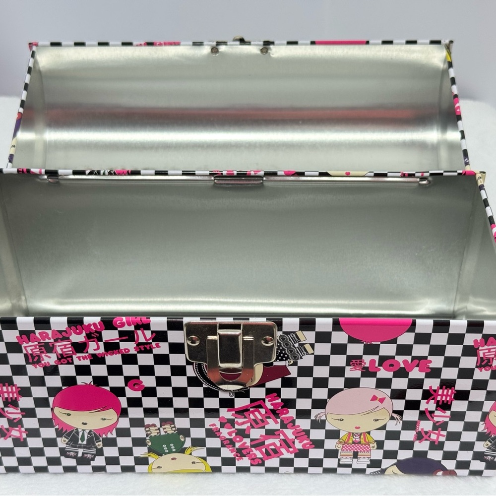Gwen Stefani Harajuku Girls Limited Edition Checkered Lunch Box Make-up Tin New - Picture 10 of 15